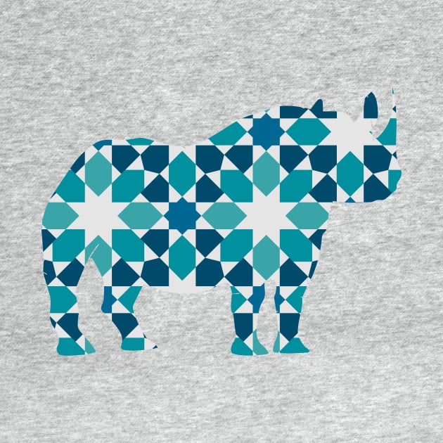 Rhino Silhouette with Pattern by deificusArt